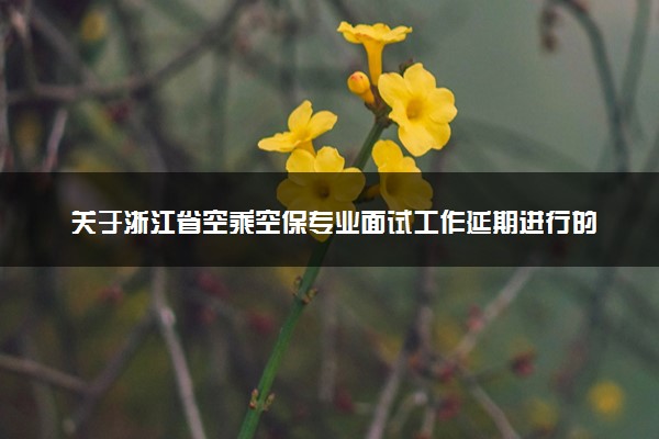 关于浙江省空乘空保专业面试工作延期进行的重要通知