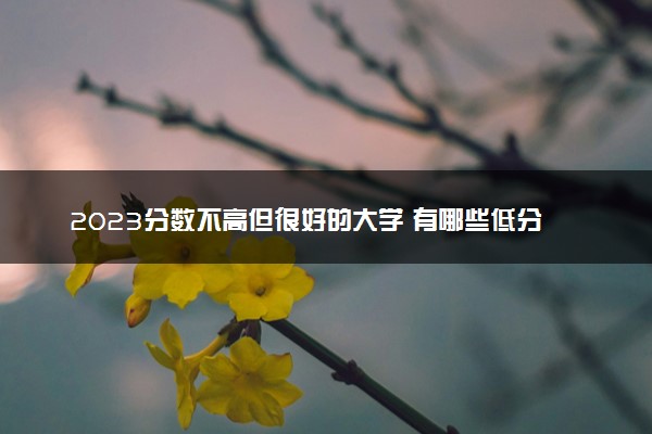 2023分数不高但很好的大学 有哪些低分冷门的大学