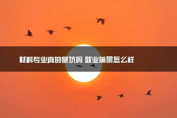 材料专业真的是坑吗 就业前景怎么样