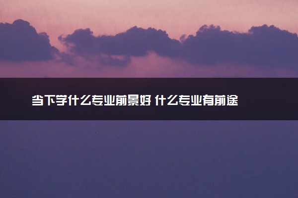 当下学什么专业前景好 什么专业有前途