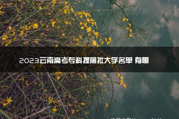 2023云南高考专科提前批大学名单 有哪些学校和专业
