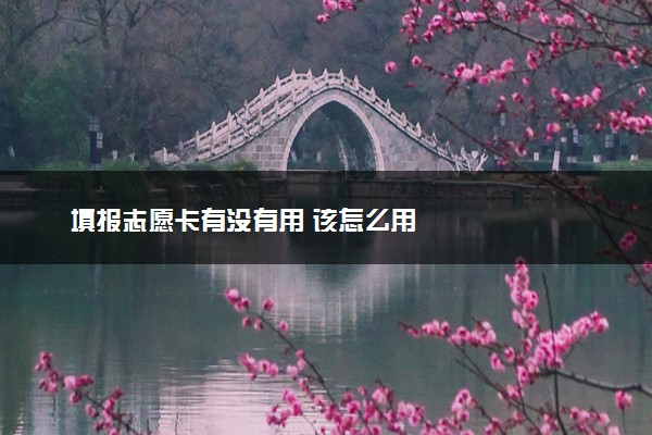 填报志愿卡有没有用 该怎么用
