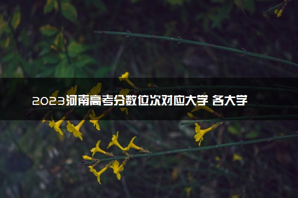 2023河南高考分数位次对应大学 各大学在河南录取位次排名