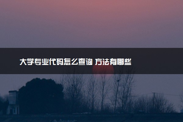 大学专业代码怎么查询 方法有哪些
