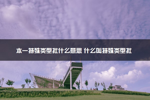 本一特殊类型批什么意思 什么叫特殊类型批