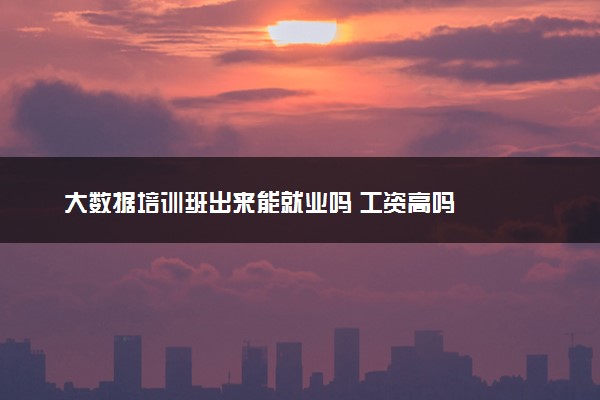 大数据培训班出来能就业吗 工资高吗