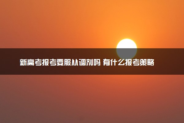 新高考报考要服从调剂吗 有什么报考策略