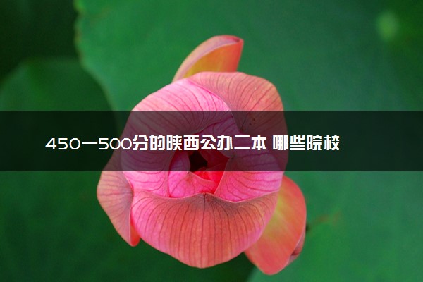 450一500分的陕西公办二本 哪些院校适合报