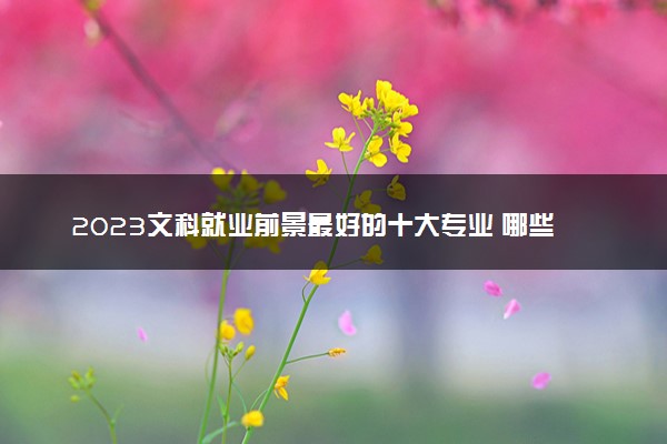 2023文科就业前景最好的十大专业 哪些最吃香