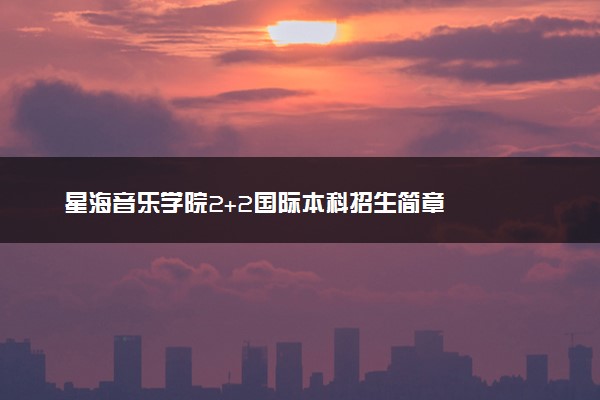 星海音乐学院2+2国际本科招生简章