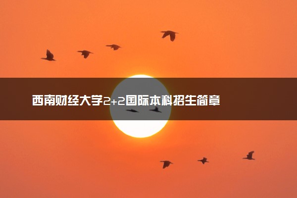 西南财经大学2+2国际本科招生简章