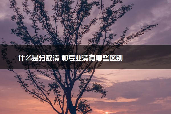 什么是分数清 和专业清有哪些区别