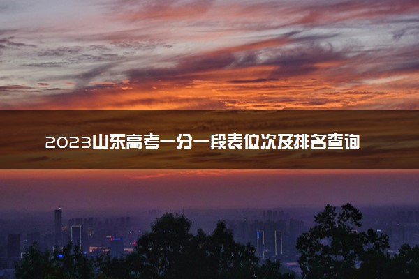 2023山东高考一分一段表位次及排名查询