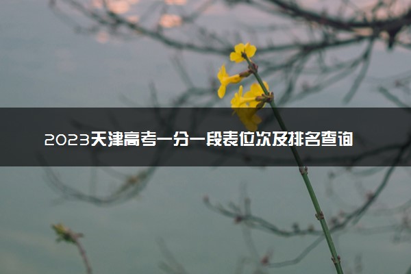2023天津高考一分一段表位次及排名查询