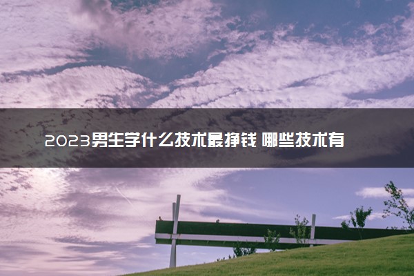 2023男生学什么技术最挣钱 哪些技术有前景