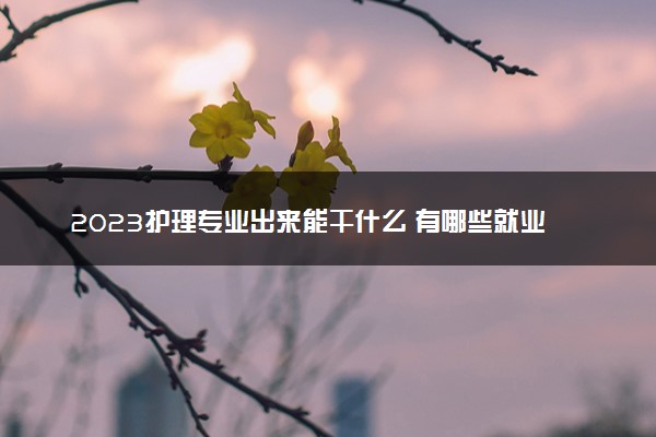 2023护理专业出来能干什么 有哪些就业方向