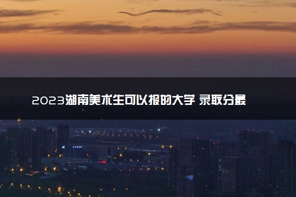 2023湖南美术生可以报的大学 录取分最低的美术院校