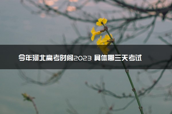 今年河北高考时间2023 具体哪三天考试