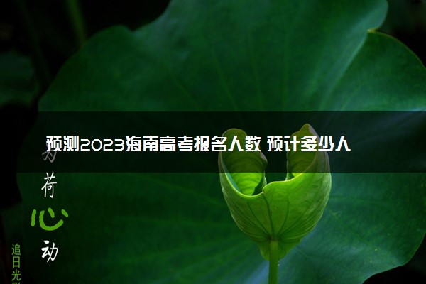 预测2023海南高考报名人数 预计多少人参加高考