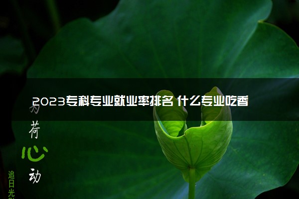 2023专科专业就业率排名 什么专业吃香好就业