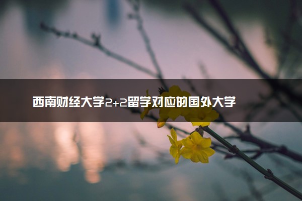 西南财经大学2+2留学对应的国外大学