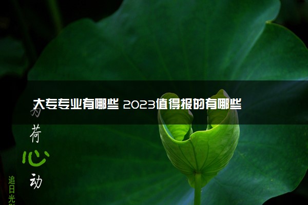大专专业有哪些 2023值得报的有哪些
