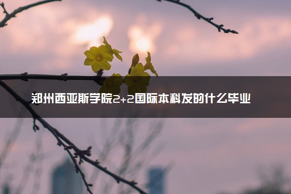 郑州西亚斯学院2+2国际本科发的什么毕业证