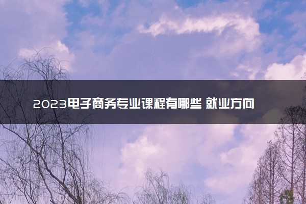 2023电子商务专业课程有哪些 就业方向怎么样