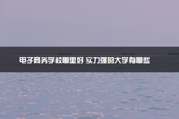 电子商务学校哪里好 实力强的大学有哪些