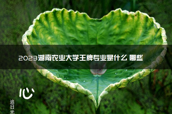 2023湖南农业大学王牌专业是什么 哪些专业最吃香