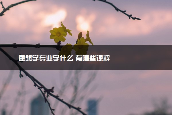 建筑学专业学什么 有哪些课程