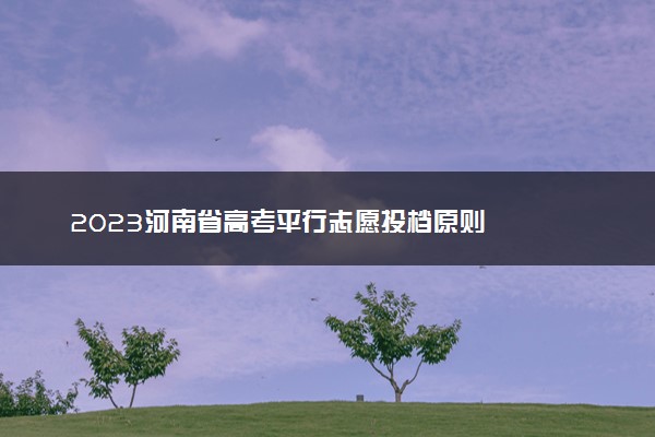 2023河南省高考平行志愿投档原则