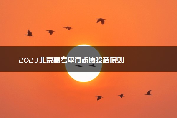 2023北京高考平行志愿投档原则