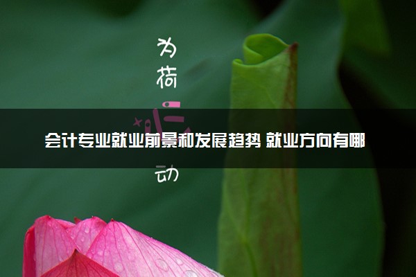会计专业就业前景和发展趋势 就业方向有哪些