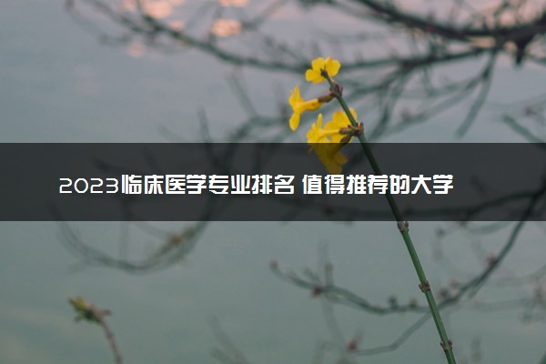 2023临床医学专业排名 值得推荐的大学