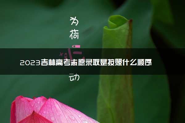 2023吉林高考志愿录取是按照什么顺序