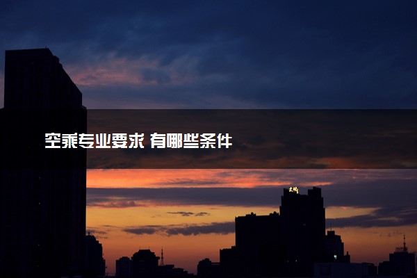 空乘专业要求 有哪些条件