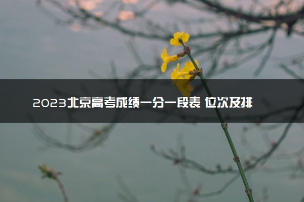 2023北京高考成绩一分一段表 位次及排名查询