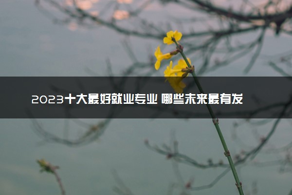 2023十大最好就业专业 哪些未来最有发展