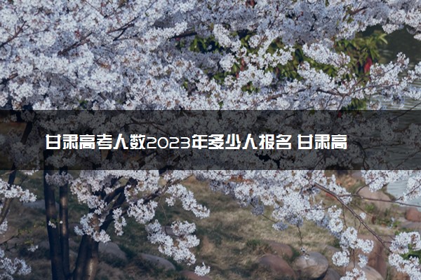 甘肃高考人数2023年多少人报名 甘肃高考报名人数预测