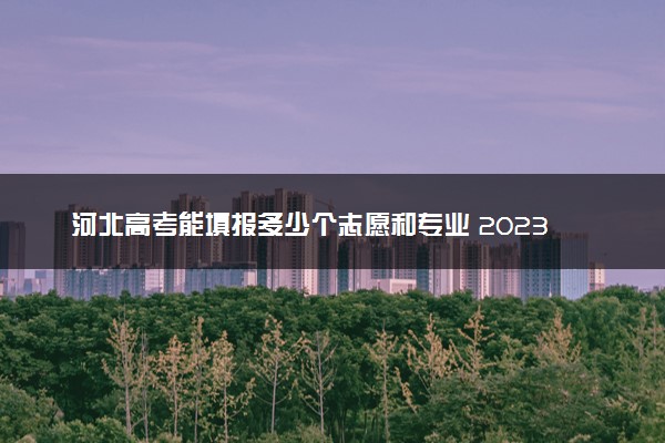 河北高考能填报多少个志愿和专业 2023本专科志愿设置