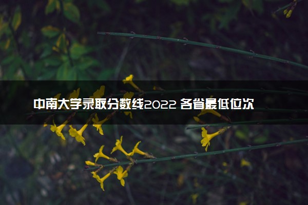中南大学录取分数线2022 各省最低位次是多少