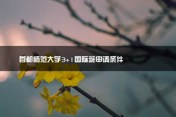 首都师范大学3+1国际班申请条件