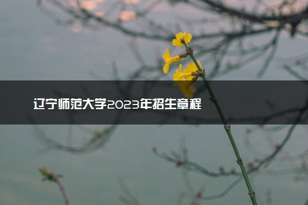 辽宁师范大学2023年招生章程
