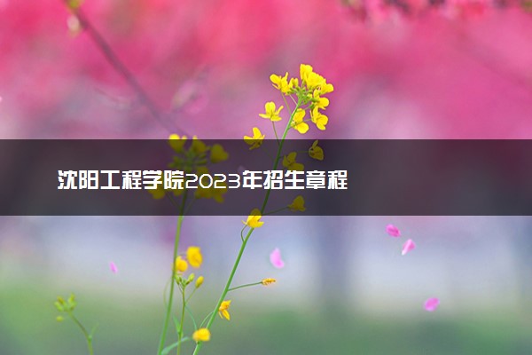 沈阳工程学院2023年招生章程