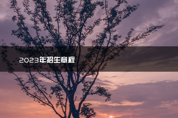2023年招生章程