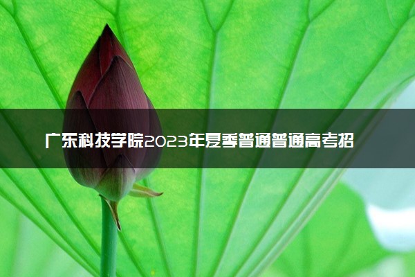 广东科技学院2023年夏季普通普通高考招生章程