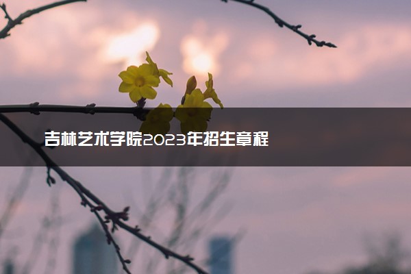 吉林艺术学院2023年招生章程