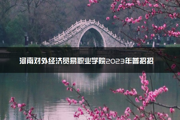 河南对外经济贸易职业学院2023年普招招生章程