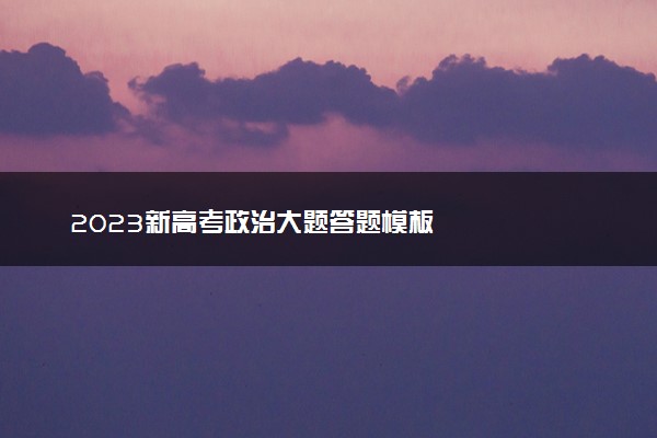 2023新高考政治大题答题模板